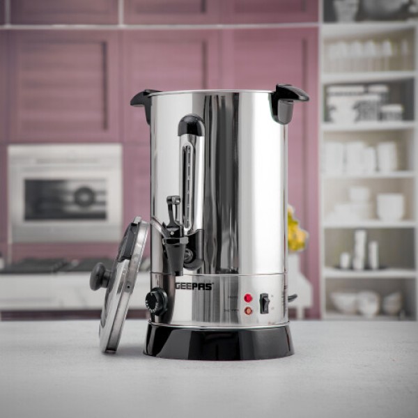 Geepas 10L Electric Catering Urn 1650W Instant Hot Water Boiler Urn